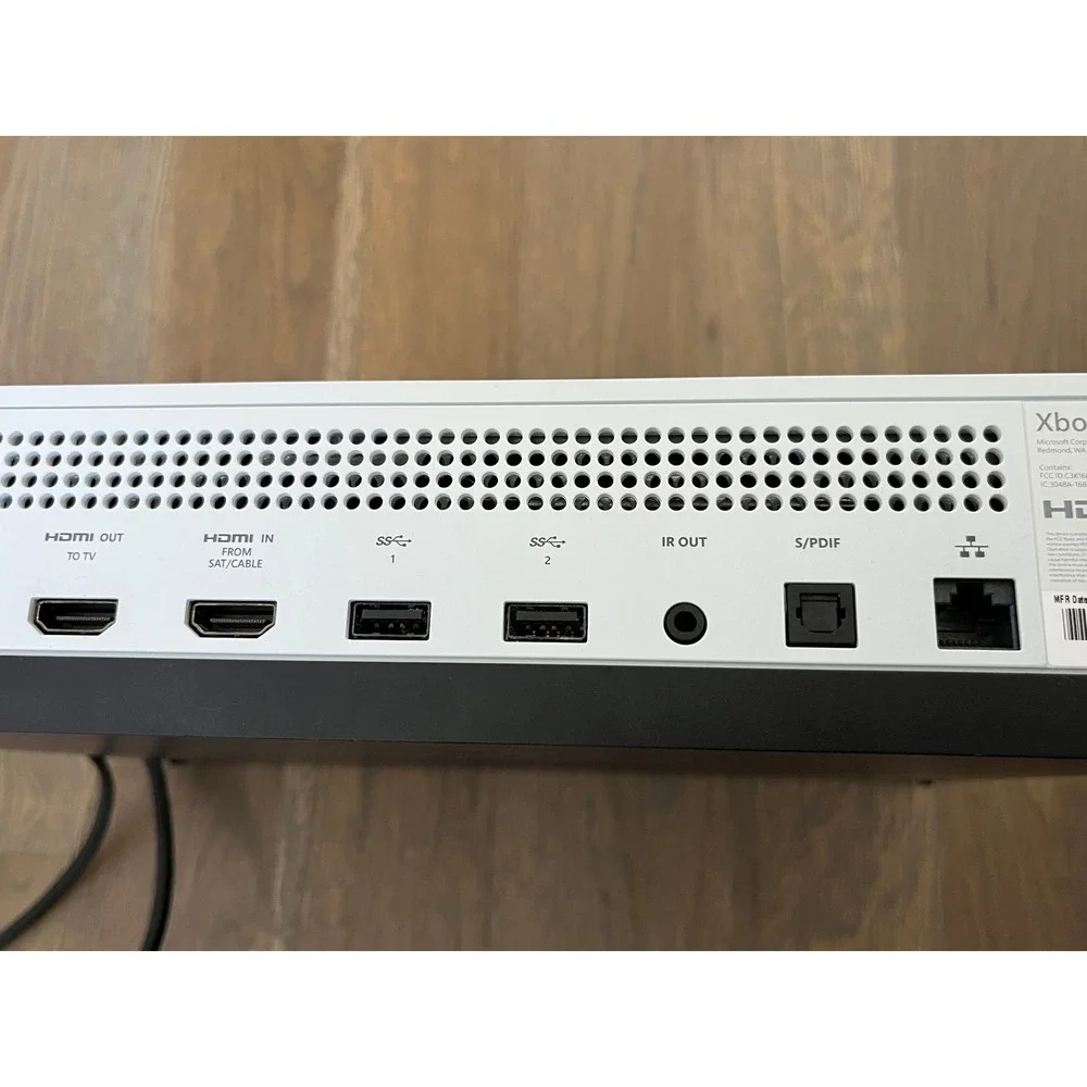 Microsoft Xbox One S 500GB Console Model 1681 Robot White w/ Power & HDMI Cables